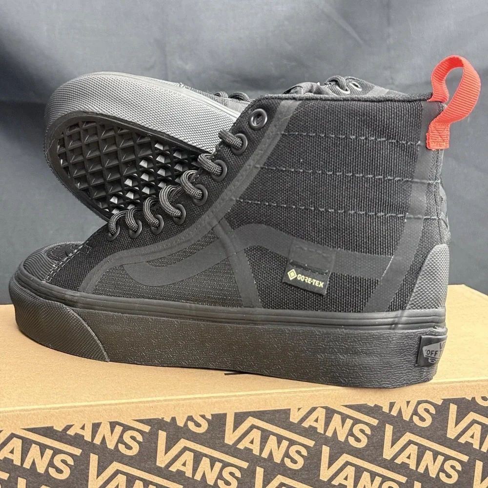 VANS Sk8-Hi GTX VR3 Raeburn Gore-Tex Triple Black High Top Sneaker Red M 4 W 5.5